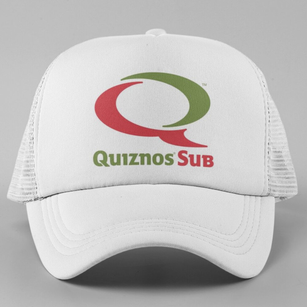 NEW Quiznos Sub Retro Foam Trucker Snapback Hat WHITE